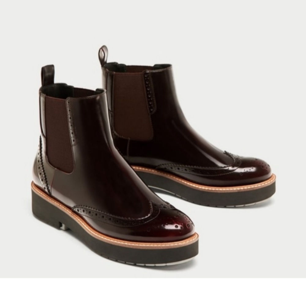 Zara brogue chelsea boots